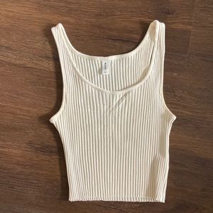 Women's Cream/Off-White KOTN Rib Crop Tank - XS